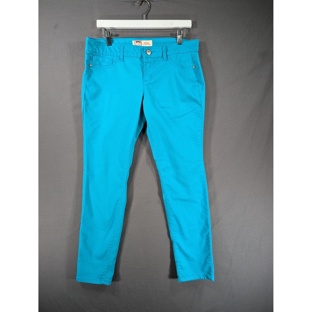 LEI Ashley Low Rise Skinny Jeans Aqua Blue Stretch Denim Size 11